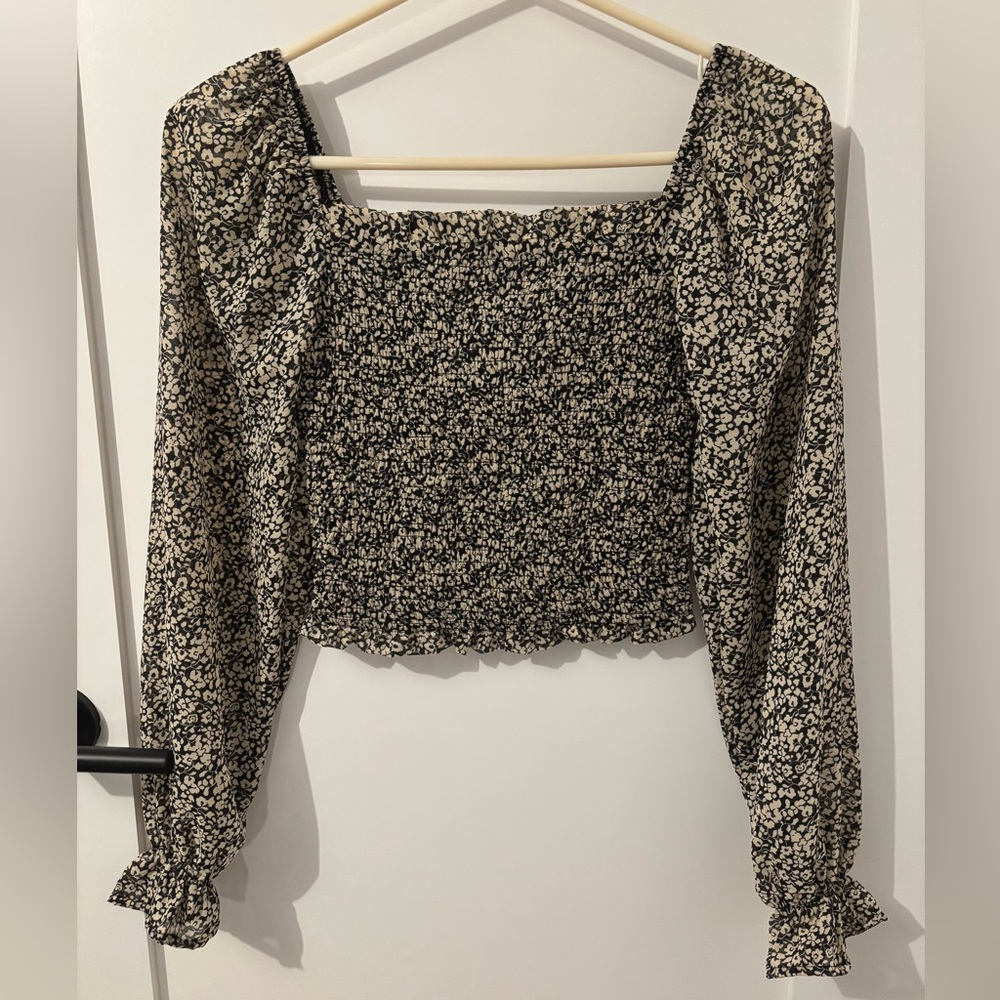 Long sleeve floral corset top